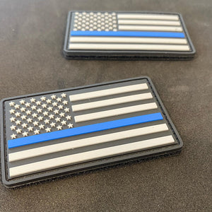 PVC Blue Line Flag patch with velcro